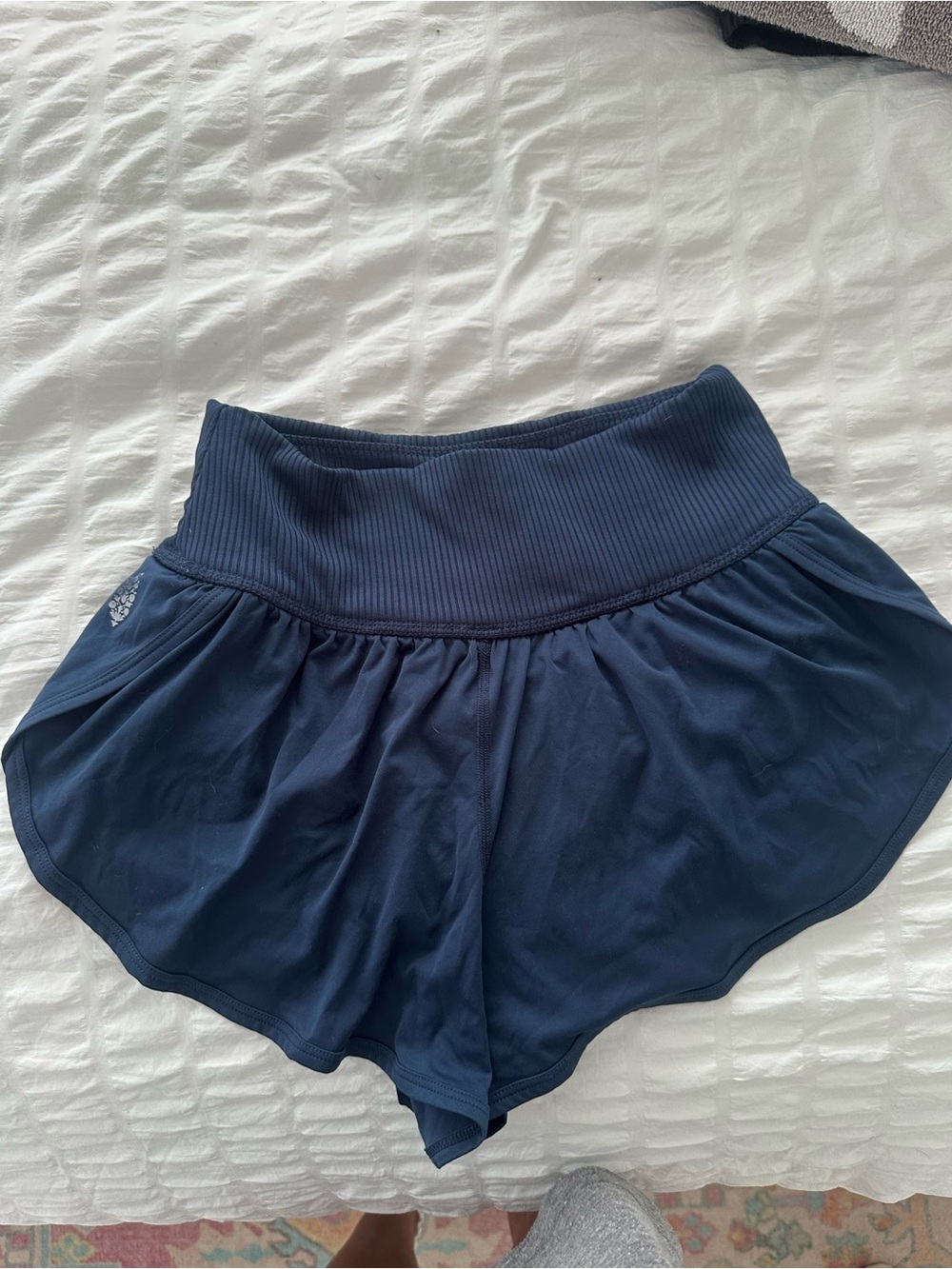 FP Movement by Free People Deep Navy Ribbed Waist Athletic Shorts